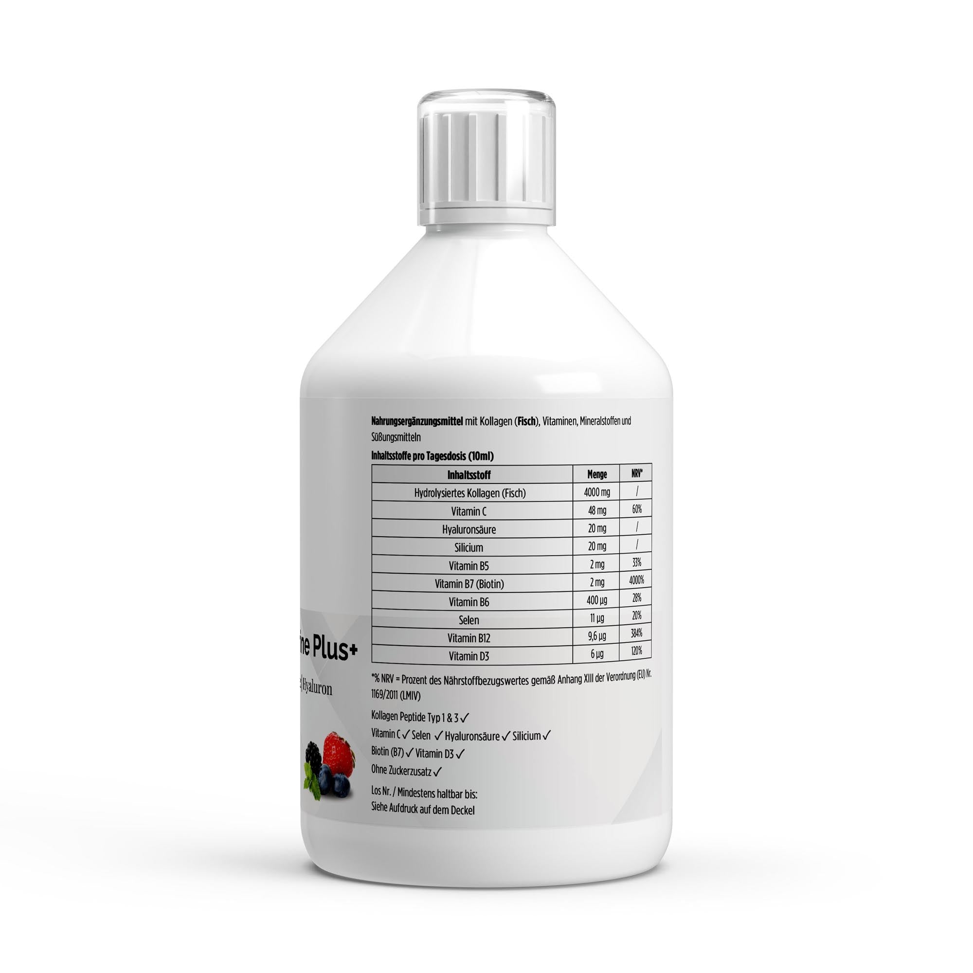 Kollagen Marine Plus (1500 DA) + - 50 Shots - Wildbeere - 500ml